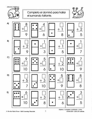 Adición/Addition - A Spanish and English Workbook Grades 1-3