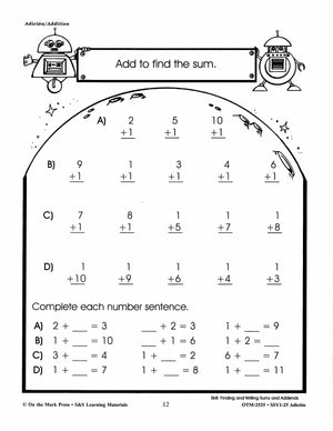 Adición/Addition - A Spanish and English Workbook Grades 1-3