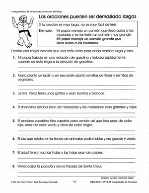 Composicion de Oraciones/Sentence Writing - A Spanish and English Workbook Gr. 1-3