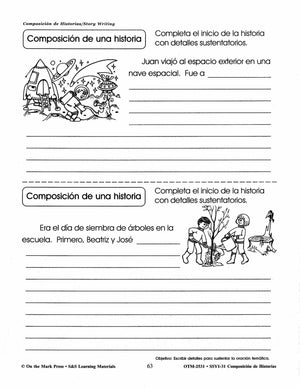 Composicion de Historias/Story Writing Gr. 1-3 A Spanish and English Workbook