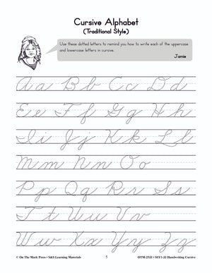 Handwriting Cursive -Traditional Style Gr. 1-3: Build Their Skills Workbook