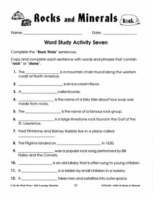 Rocks & Minerals Grades 4-6