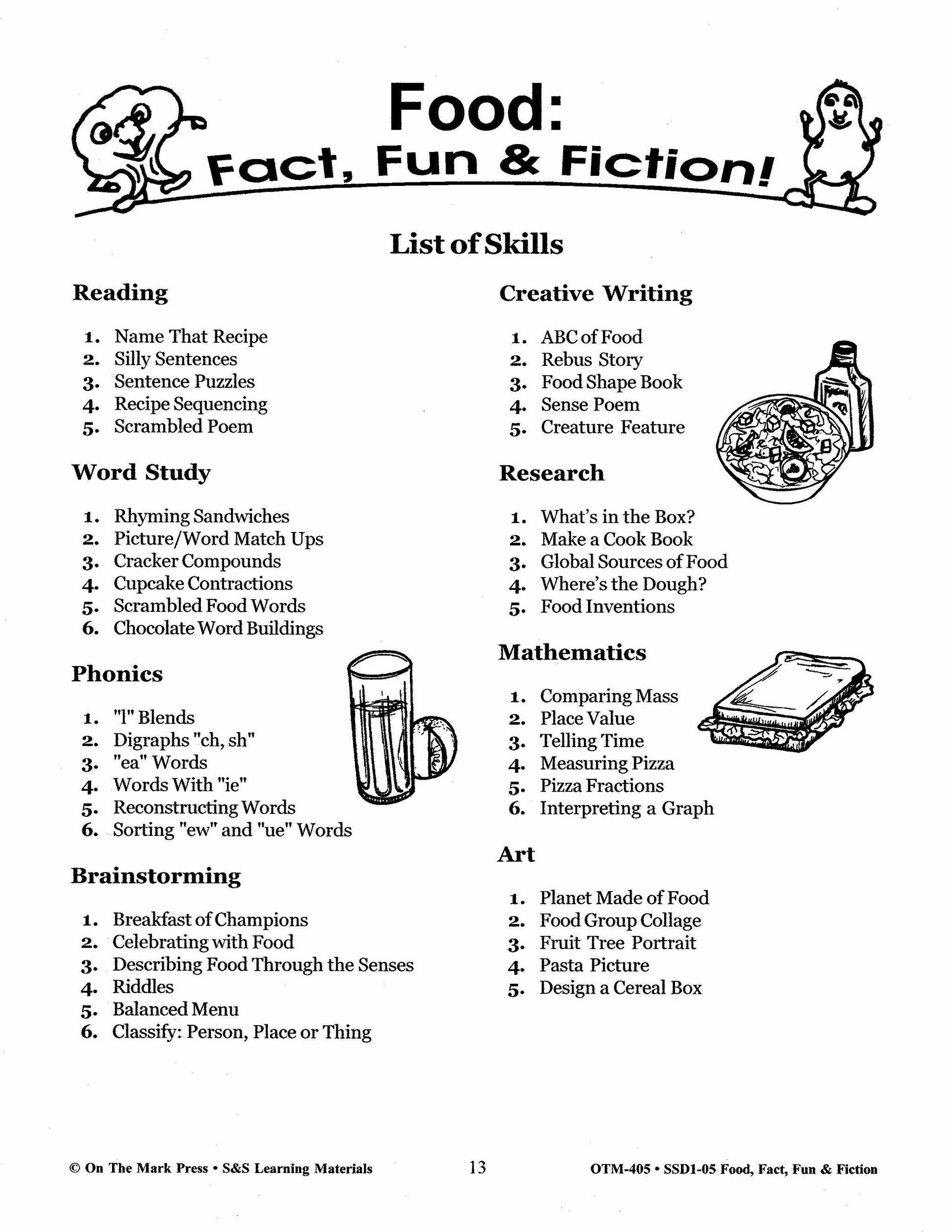 Food, Fact, Fun & Fiction Grades 1-3