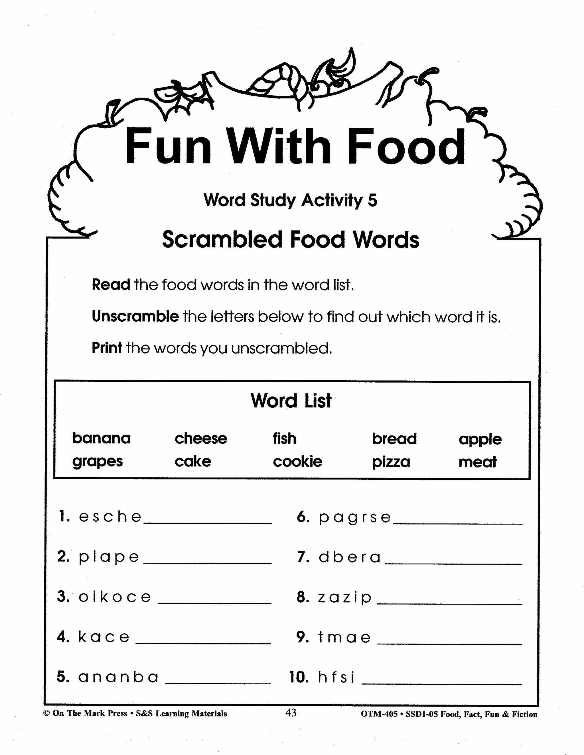 Food, Fact, Fun & Fiction Grades 1-3