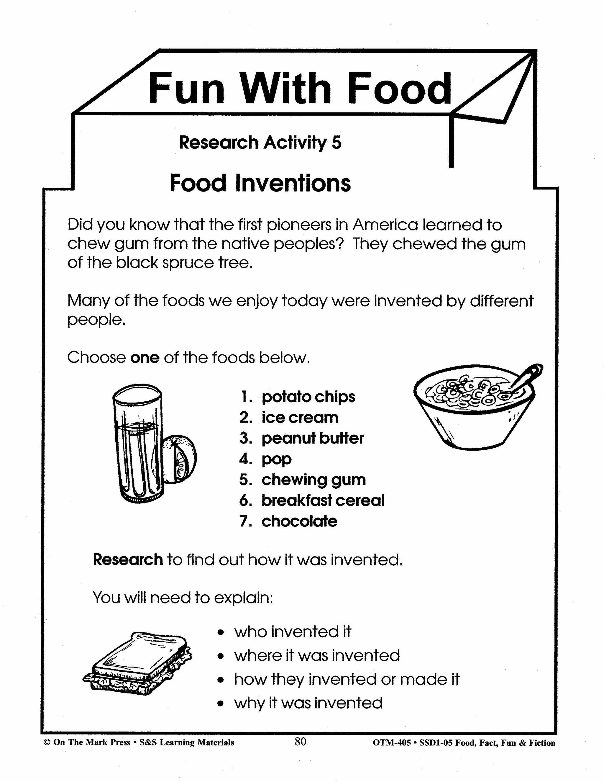 Food, Fact, Fun & Fiction Grades 1-3