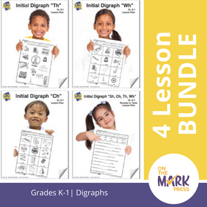 Digraphs 4 Lessons & Test Bundle! Grades K-1