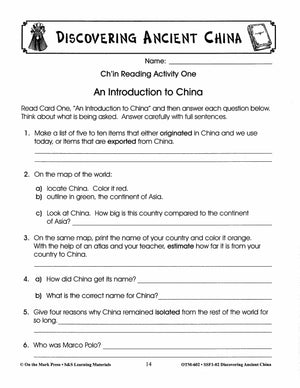 Ancient China Grades 4-6
