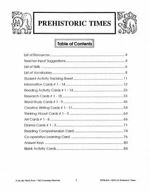 Prehistoric Times Grades 4-6