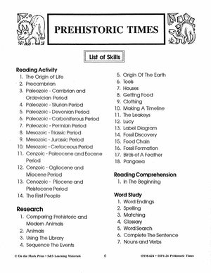 Prehistoric Times Grades 4-6