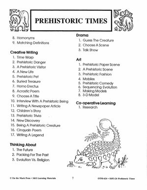 Prehistoric Times Grades 4-6