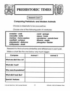 Prehistoric Times Grades 4-6