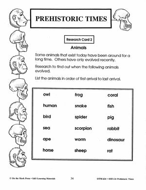 Prehistoric Times Grades 4-6