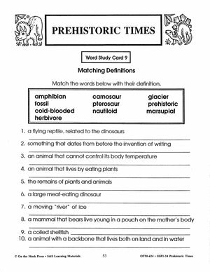 Prehistoric Times Grades 4-6