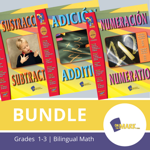 Spanish/English Grades 1-3 Math Workbook Bundle