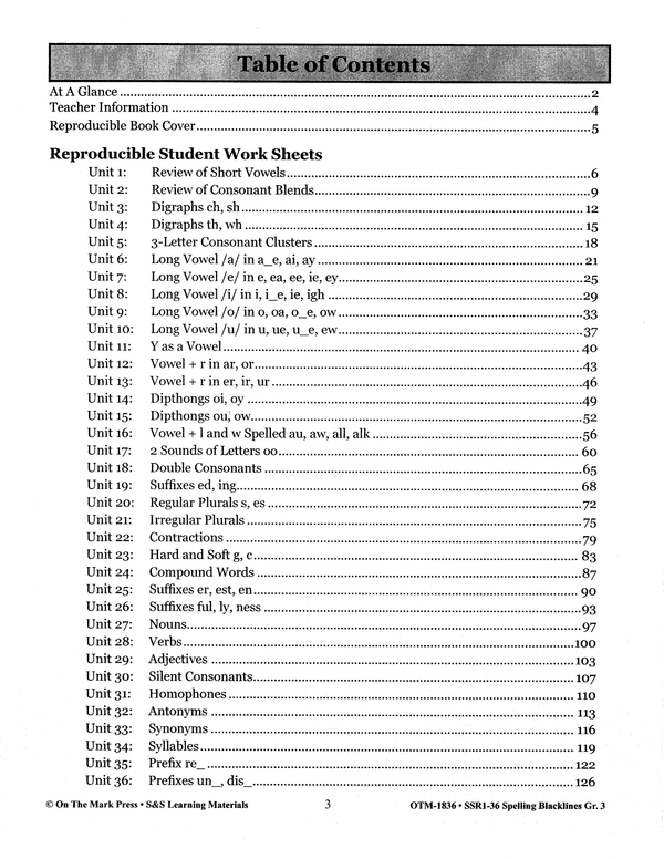 Spelling Grade 3 Program & Blacklines Bundle! * 36 Weeks of Content!