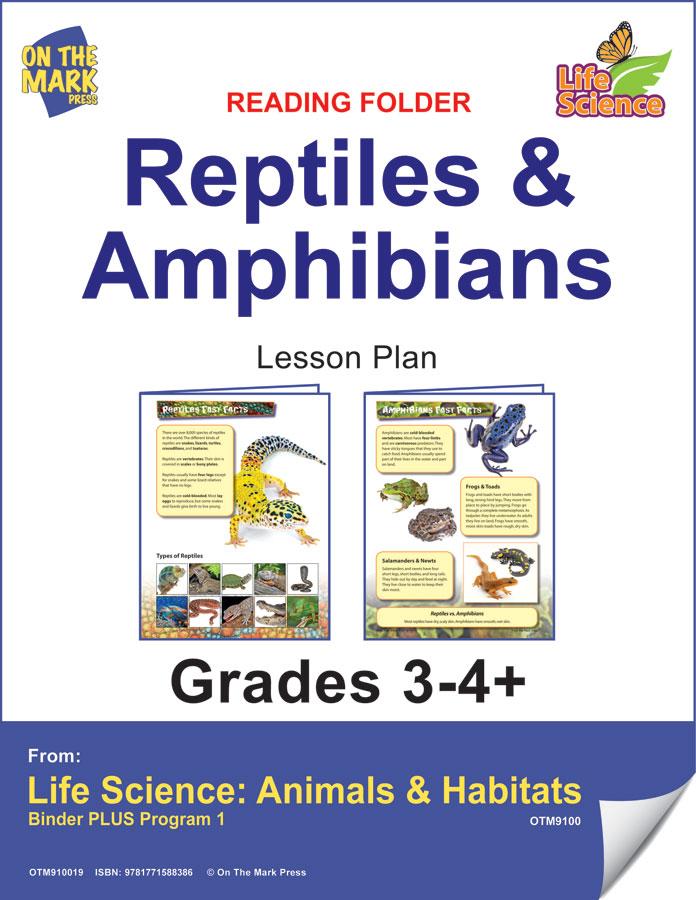 Reptiles & Amphibians Reading Folder Grades 3+