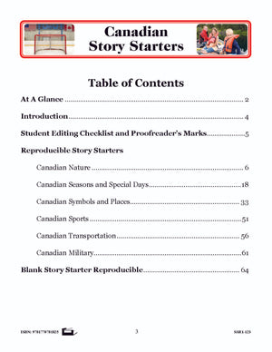 Canadian Story Starters Grades 4-6