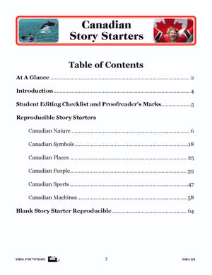 Canadian Story Starters Grades 7-8