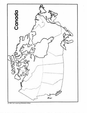 Maps & Symbols of Canada Black & White Picture Collection Grades K-8