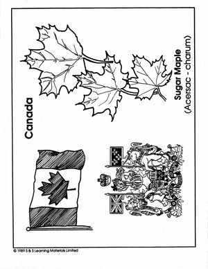 Maps & Symbols of Canada Black & White Picture Collection Grades K-8