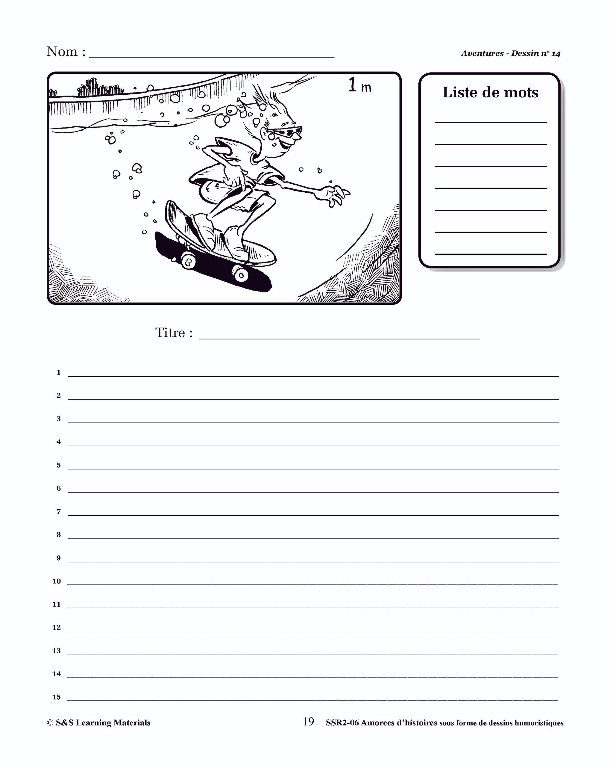 Amorces D'histoires Dessins Humoristiques 4e à 6e année