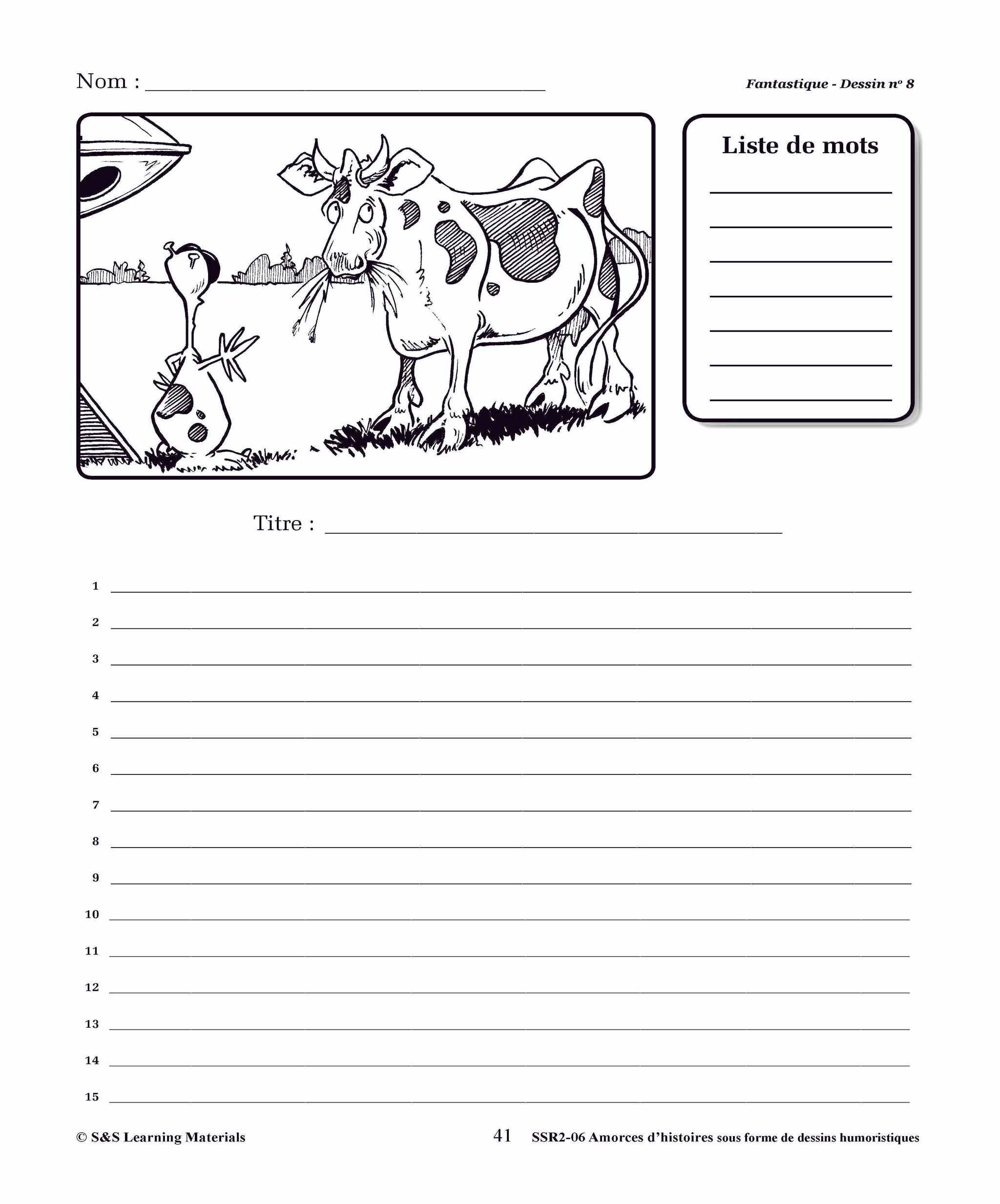 Amorces D'histoires Dessins Humoristiques 4e à 6e année