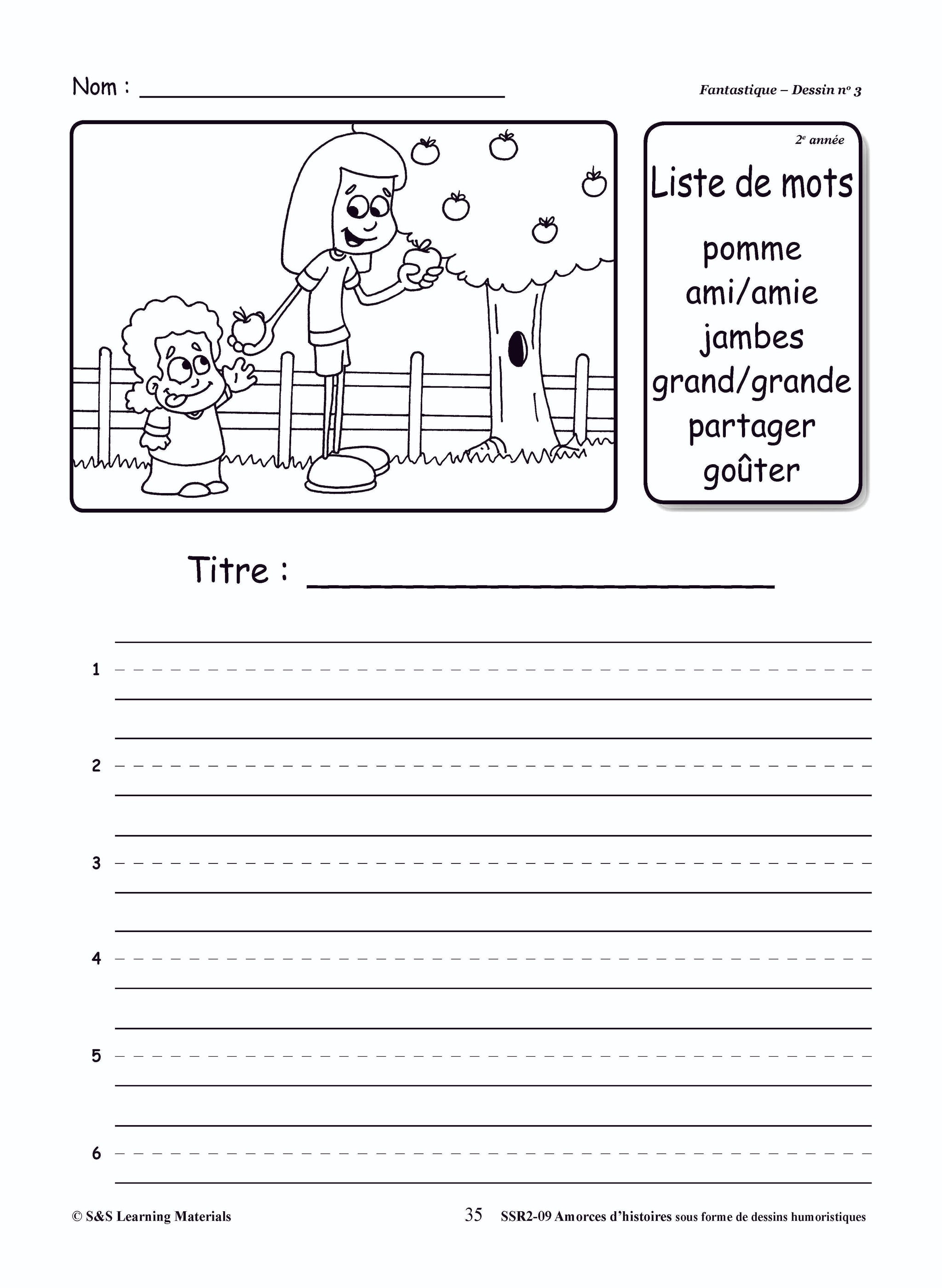 Amorces d'histoires Dessins Humoristiques 1e à 6e année