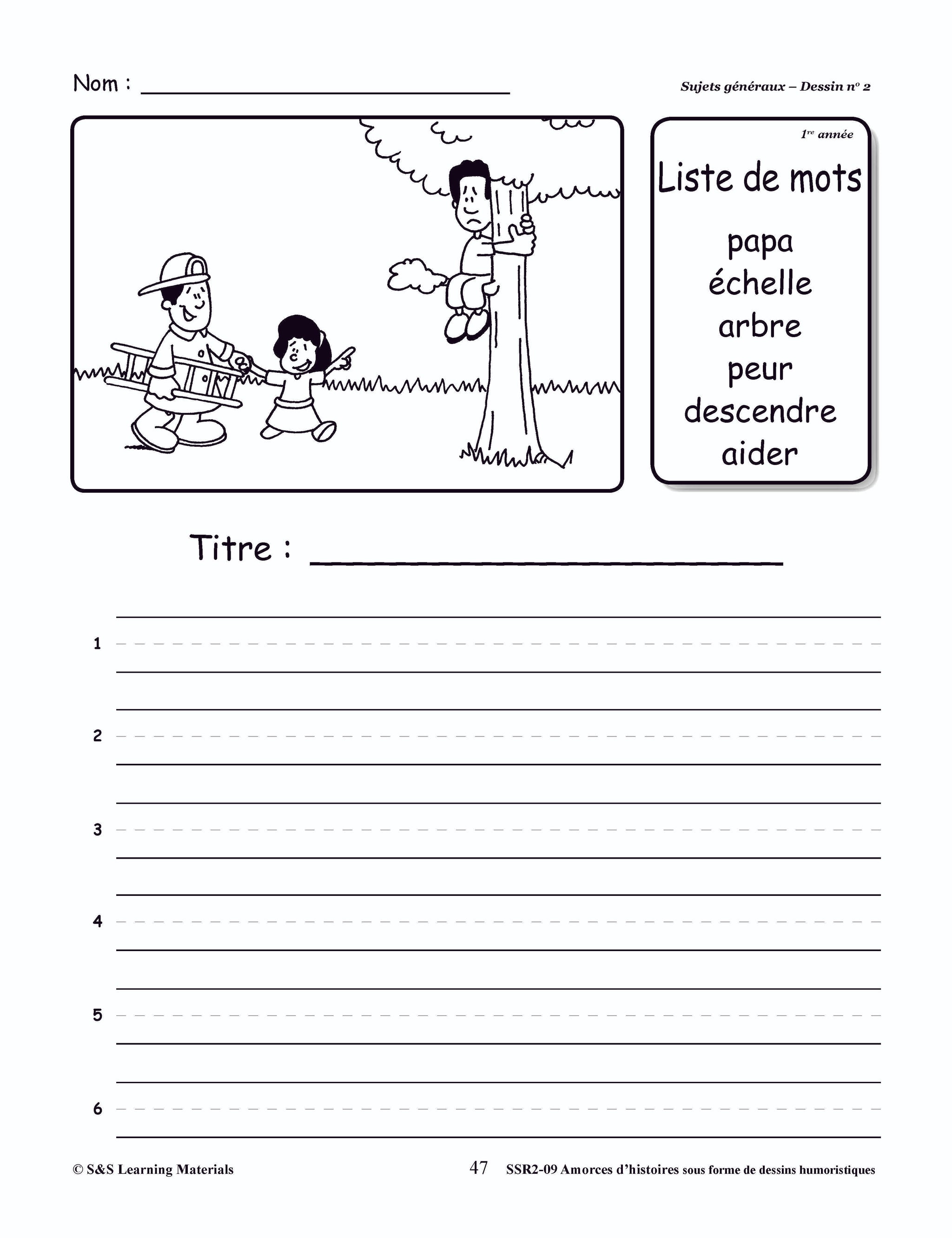 Amorces d'histoires Dessins Humoristiques 1e à 6e année