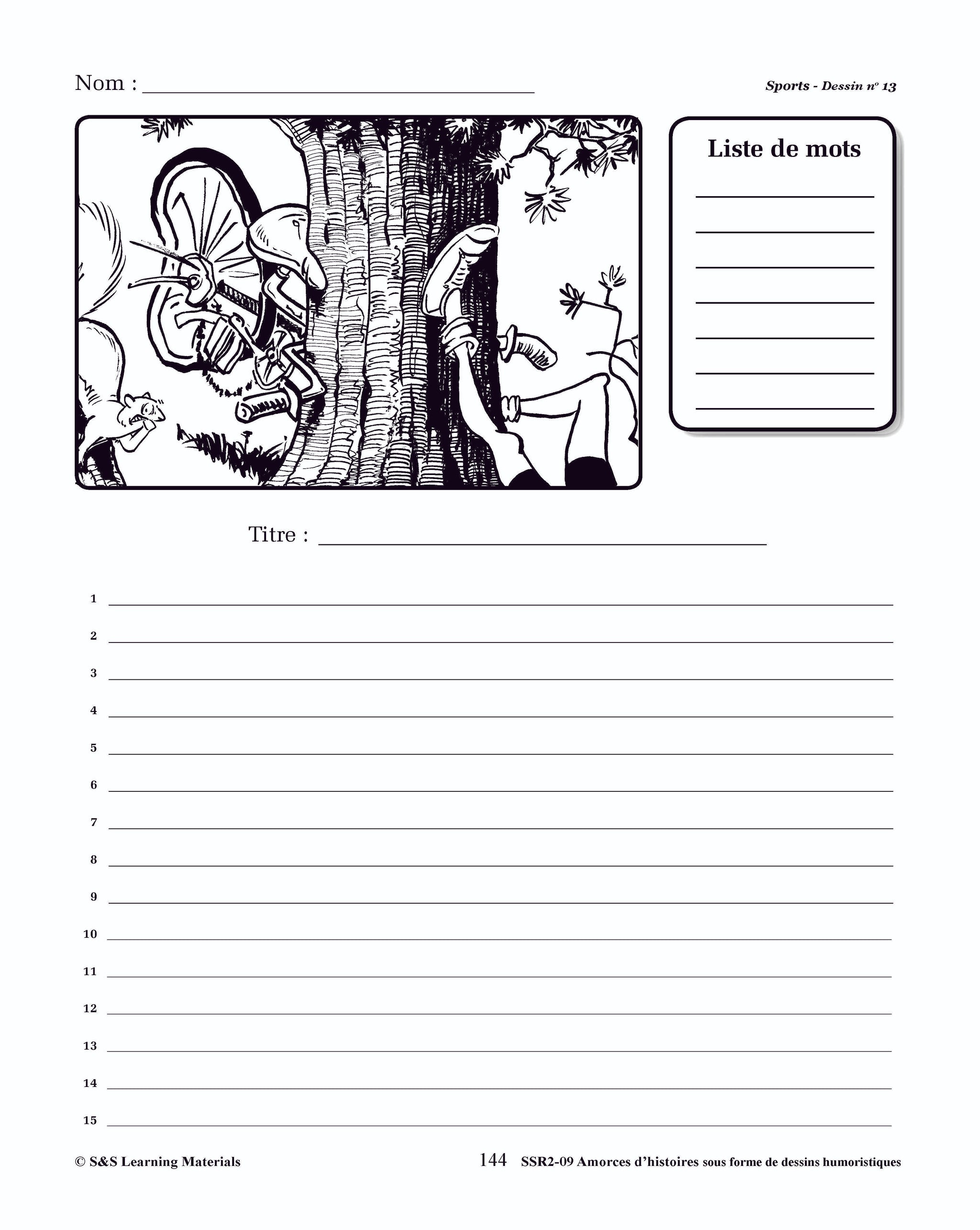 Amorces d'histoires Dessins Humoristiques 1e à 6e année