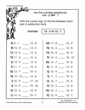 La soustraction/Subtraction: A French and English Workbook Grades 1-3/1e à 3e année