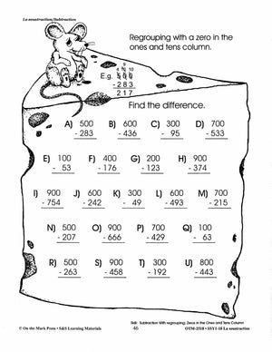 La soustraction/Subtraction: A French and English Workbook Grades 1-3/1e à 3e année