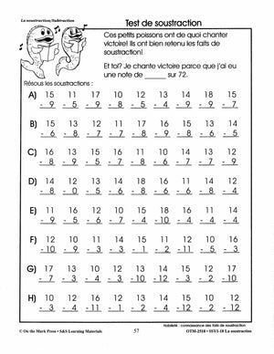 La soustraction/Subtraction: A French and English Workbook Grades 1-3/1e à 3e année