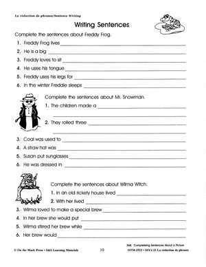 La rédaction de textes/Sentence Writing: A French and English Workbook Grades 1-3/1e à 3e année