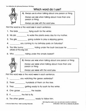 La rédaction de textes/Sentence Writing: A French and English Workbook Grades 1-3/1e à 3e année