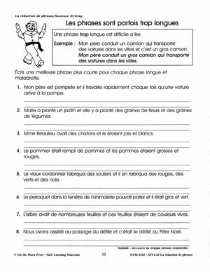 La rédaction de textes/Sentence Writing: A French and English Workbook Grades 1-3/1e à 3e année