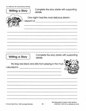 La rédaction de textes/Story Writing: A French and English Workbook 1e à 3e année