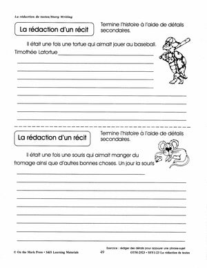La rédaction de textes/Story Writing: A French and English Workbook 1e à 3e année