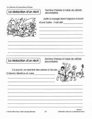 La rédaction de textes/Story Writing: A French and English Workbook 1e à 3e année