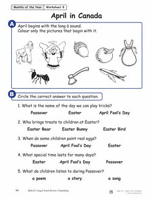 April in Canada Reading Lesson Grades 1-2