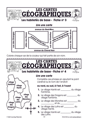 Les cartes géographiques 4e à 6e année