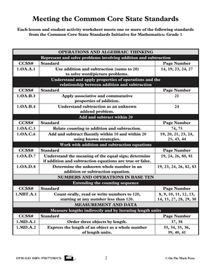 Mastering First Grade Math - US Version- Meets Common Core Standards