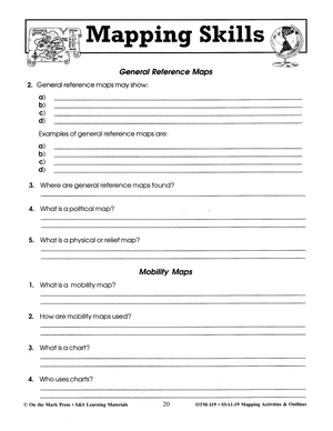 Mapping Skills: Activities & Outlines Grades 4-8