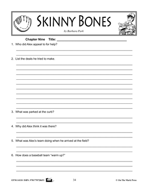 Skinnybones, by Barbara Park Lit Link Grades 4-6