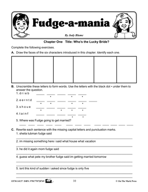 Fudge-A-Mania, by Judy Blume Lit Link Grades 4-6