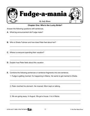 Fudge-A-Mania, by Judy Blume Lit Link Grades 4-6