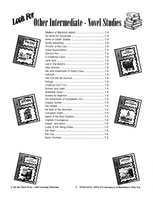 Adventures of Huckleberry Finn, by Mark Twain Lit Link Grades 7-8