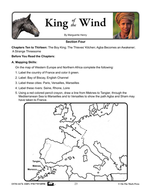 King of the Wind, by Marguerite Henry Lit Link/Novel Study Grades 4-6