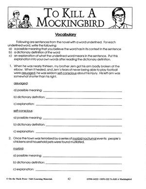 To Kill a Mockingbird, by Harper Lee Lit Link Grades 7-8