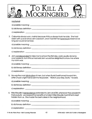 To Kill a Mockingbird, by Harper Lee Lit Link Grades 7-8