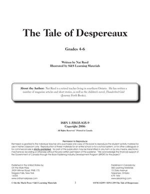 The Tale of Despereaux, by Kate DiCamillo Lit Link Grades 4-6